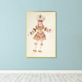 kostumeontwerp voor mannelijke danseres, c.1660 canvas afdruk (Insitu (Houten vloer))