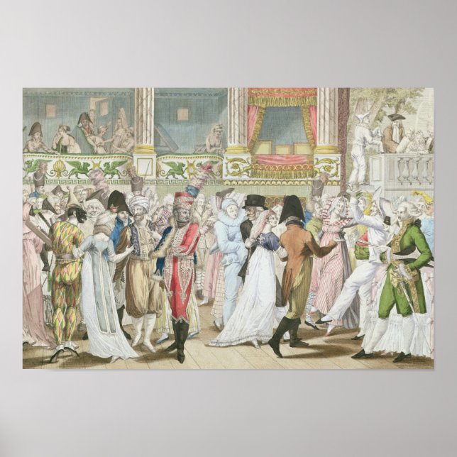 Kostuum Ball bij de Opera, na 1800 Poster (Voorkant)