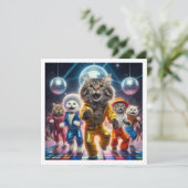 Kostuum feest, Disco Dance party, kat Kaart (Staand voorkant)