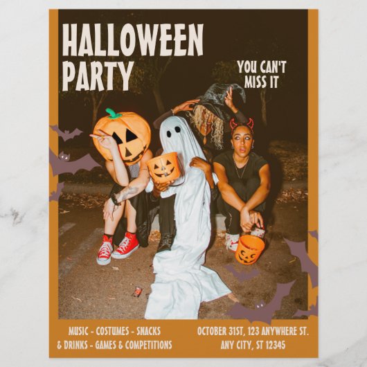 Kostuum Halloween Party,  bewerkbaar Halloween Flyer (Voorkant)
