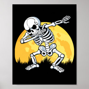Kostuum van dansend skelet Dab-dans voor mannen en Poster