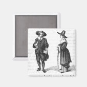 Kostuum van de pelgrims magneet (Voorkant / Achterkant)