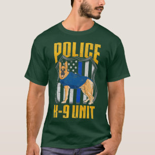Kostuum van de politie K9 met blauwe lijn T-shirt