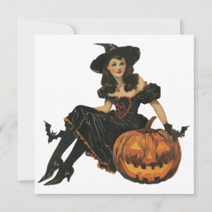 Kostuum van een heks voor Halloween Samhain Kaart