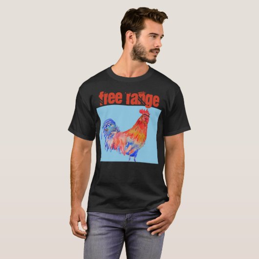 Kostuum Waterverf Rooster T-shirt (Voorkant volledig)
