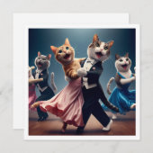 Kostuumfeest, Ballroom dansfeest, kat Kaart (Voorkant / Achterkant)