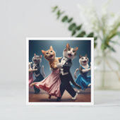 Kostuumfeest, Ballroom dansfeest, kat Kaart (Staand voorkant)