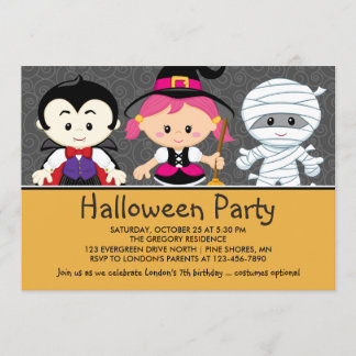 Kostuumkinderen Halloween Uitnodigingen