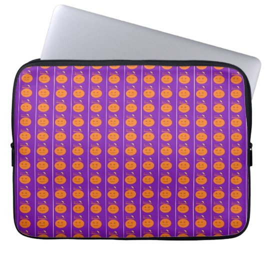 Kostuumontwerp Pompoen Paarse Electronics Bag Laptop Sleeve (Voorkant)