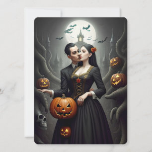 Kostuums & Cauldrons Halloweenfeest Kaart
