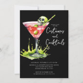 Kostuums & Cocktail Halloween Feest Kaart (Voorkant)