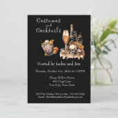 Kostuums & Cocktail Halloween Feest Kaart (Staand voorkant)