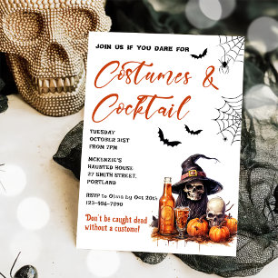 Kostuums & Cocktails Halloween Feestuitnodiging Kaart