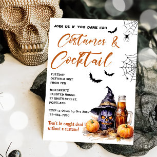 Kostuums & Cocktails Halloween Feestuitnodiging Kaart