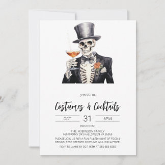 Kostuums & Cocktails Halloween Feestuitnodiging Kaart