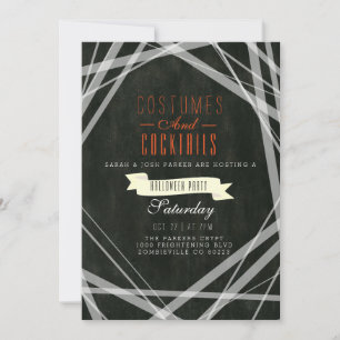 Kostuums & Cocktails   Halloween Party Invite Kaart