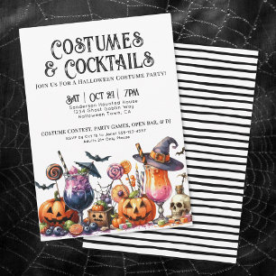 Kostuums & Cocktails Halloweenfeest Kaart
