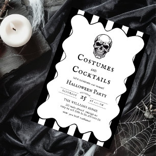 Kostuums Cocktails Skull Halloween Party Kaart