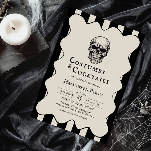 Kostuums Cocktails Skull Halloween Party Kaart