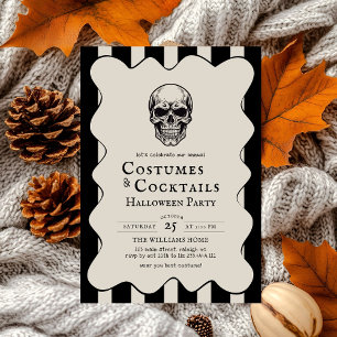Kostuums Cocktails Skull Halloween Party Kaart