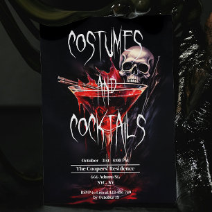 Kostuums en Cocktails Bloody Adult Halloween Kaart