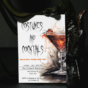 Kostuums en Cocktails Bloody Martini Halloween Kaart