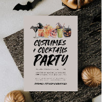 Kostuums en cocktails Halloween-feest uitnodigen
