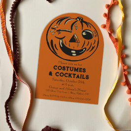Kostuums en cocktails  Halloween Party Kaart
