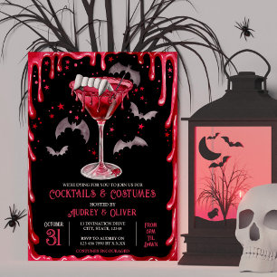 Kostuums en cocktails Halloween Vampire Martini Kaart