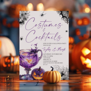 Kostuums en cocktails Spooky Halloween Party Kaart