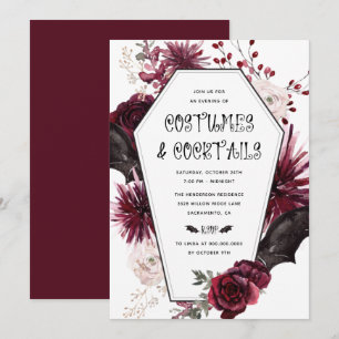 Kostuums en Cocktails Volwassen Halloween Party Kaart