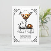 Kostuums & Martinis Halloween Party Kaart (Staand voorkant)