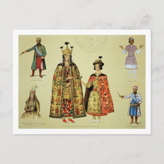 Kostuums van de 17e en 18e eeuw, bord 56 briefkaart (Voorkant)