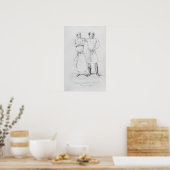 Kostuums van koks uit verschillende tijdperken poster (Keuken)