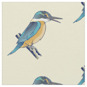 Kotare Kingfisher NZ BIRD Stof