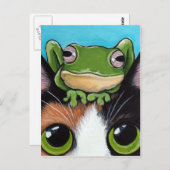 Kote Frog and Tortoiseshell Cat Postcard Briefkaart (Voorkant / Achterkant)