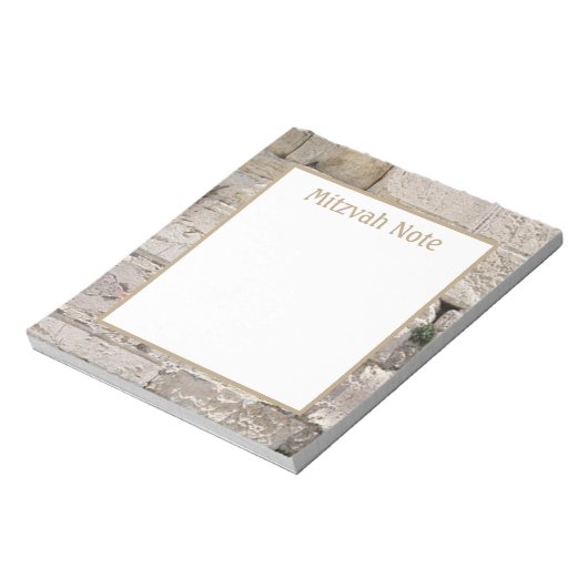 Kotel Jerusalem Stone Mitzvah merkt Notitieblok op (Gedraaid)