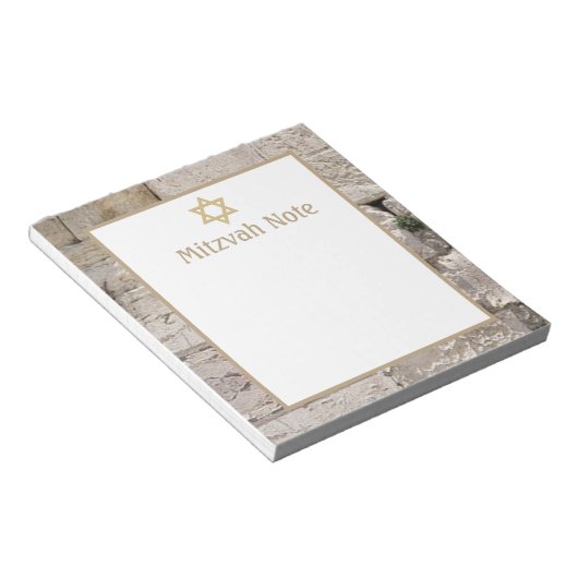 Kotel Jerusalem Stone Mitzvah Notes Bloc-notes (Incliné)