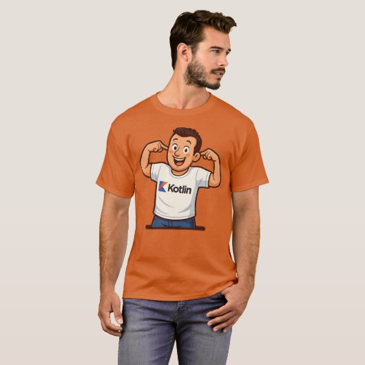 Kotlin Programmer Cartoon T-Shirt (Devant entier)