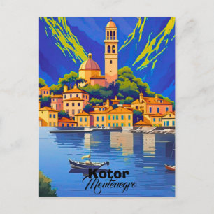Kotor Montenegro Reis Kunst Ansichtkaart, Kotor Re Briefkaart