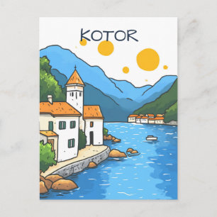 Kotor Montenegro Reizen Briefkaart