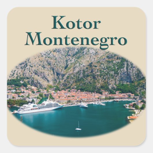 Kotor, Montenegro: Stari Grad Vierkante Sticker (Voorkant)