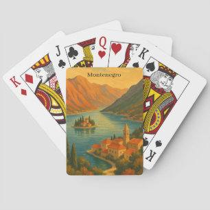 Kotorbaai Montenegro Vintage Reislandschap Pokerkaarten