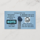 KOTZ RADIOKAARTEN VISITEKAARTJE (Achterkant)