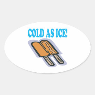 Koud als ijs ovale sticker