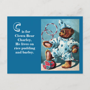 Koud Beer Charley - Letter C - Teddy Bear Briefkaart