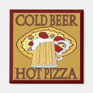 Koud bier, Hot Pizza Tshirts Magneet