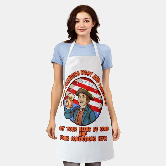 Koud bier op 4 juli schort (Gedragen)