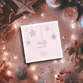 Koud Buiten Glitter Sneeuwvlokken Roze Baby shower Servet