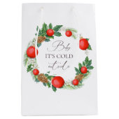 Koud Buiten Kerst Krans Winter Baby shower Medium Cadeauzakje (Voorkant)